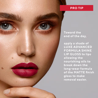 Pro tip for using Mirabella Beauty Matte Luxe, Long Lasting Lip Gloss for bold color makeup and lips