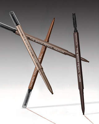 Image of Mirabella Beauty Brow Pencils showcasing the spoolie and fine point precision tip.