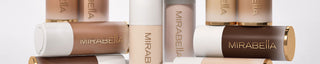 A banner image of Mirabella's Invincible for All Anti Aging HD Foundation formulated without parabens and with Hyaluronic Acid.